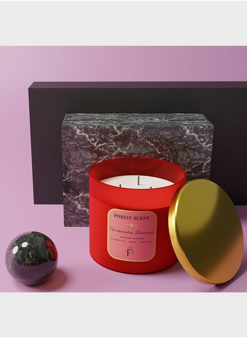 PURELY SCENT Watermelon Lemonade 100% Soy Wax Candle 410 Grams  - Image 3