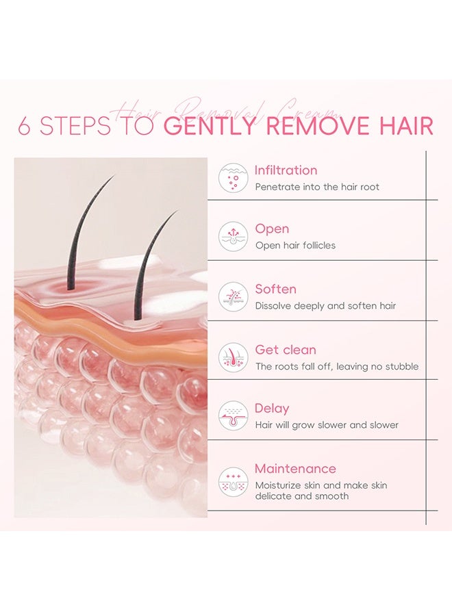 Laikou Japan Sakura Hair Removal Cream - Painless Depilatory Cream For Bikini Line, Body, Legs, Arms, Underarms Hair Removal Butter for Women with Spatula, For All Skin Types - Image 2