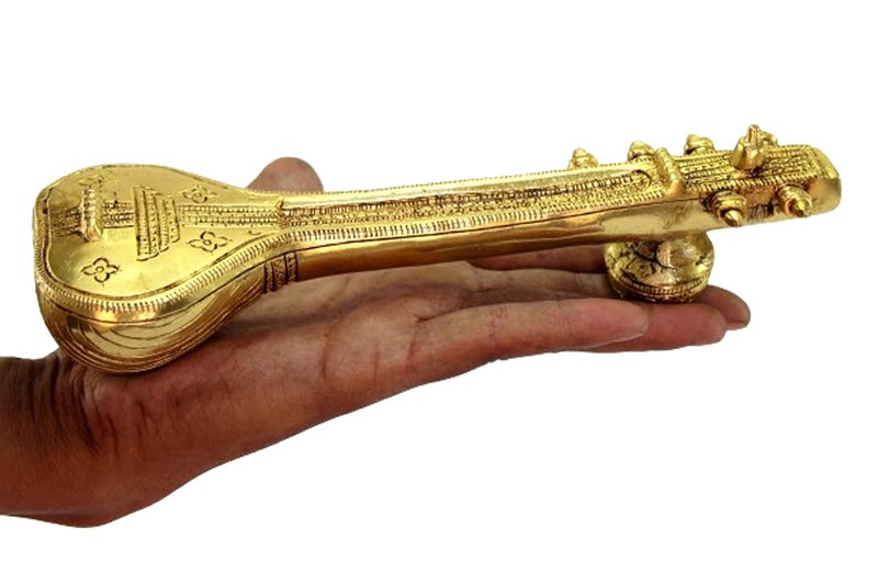 eSplanade Brass Miniature Musical Set - Veena Sitar Tabla and Harmonium Set | Home Decor Showpiece | Home Decor - Image 4