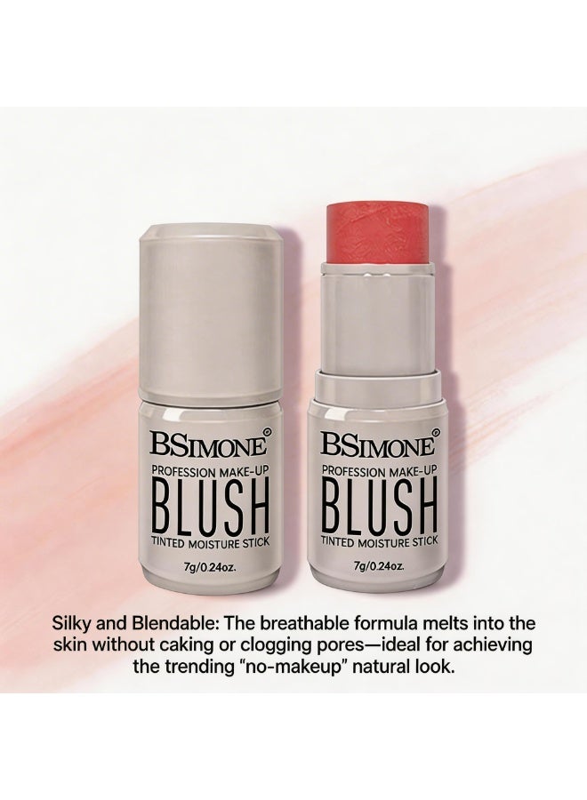 BSIMONE Multi-Use Matte Cream Blush & Lip Tint Stick, 2-in-1 Waterproof Makeup Stick, Long-Lasting Blendable Formula - #04 Rose Bean - Image 4