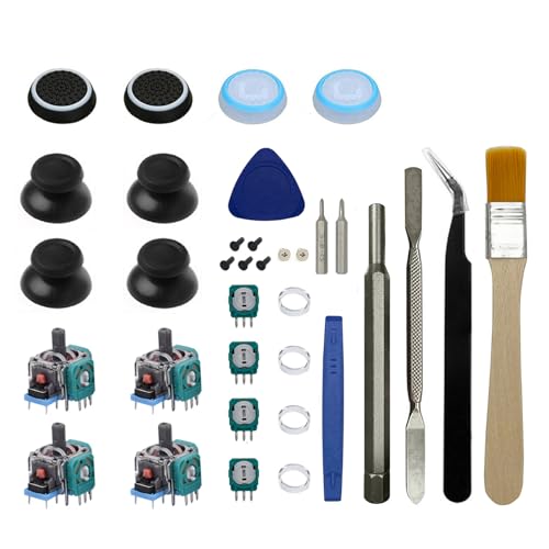Onyehn 4pcs Analog 3D Joystick Thumbstick Replacement Parts with Screwdriver Repair Kits fit for Sony PlayStation 4 PS4 Controllers - Image 1