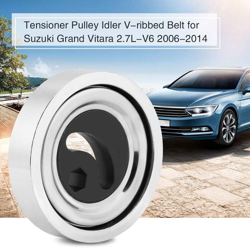 woobles for belt tensioner for Suzuki grand vitara v6 2.7 4x4  Tensioner Pulleys, Belt Tensioner Pulley Idler V-ribbed Drive Belt t for Grand for Vitara 2.7L-V6 06-14 1754066J00 Car Accessories - Image 2
