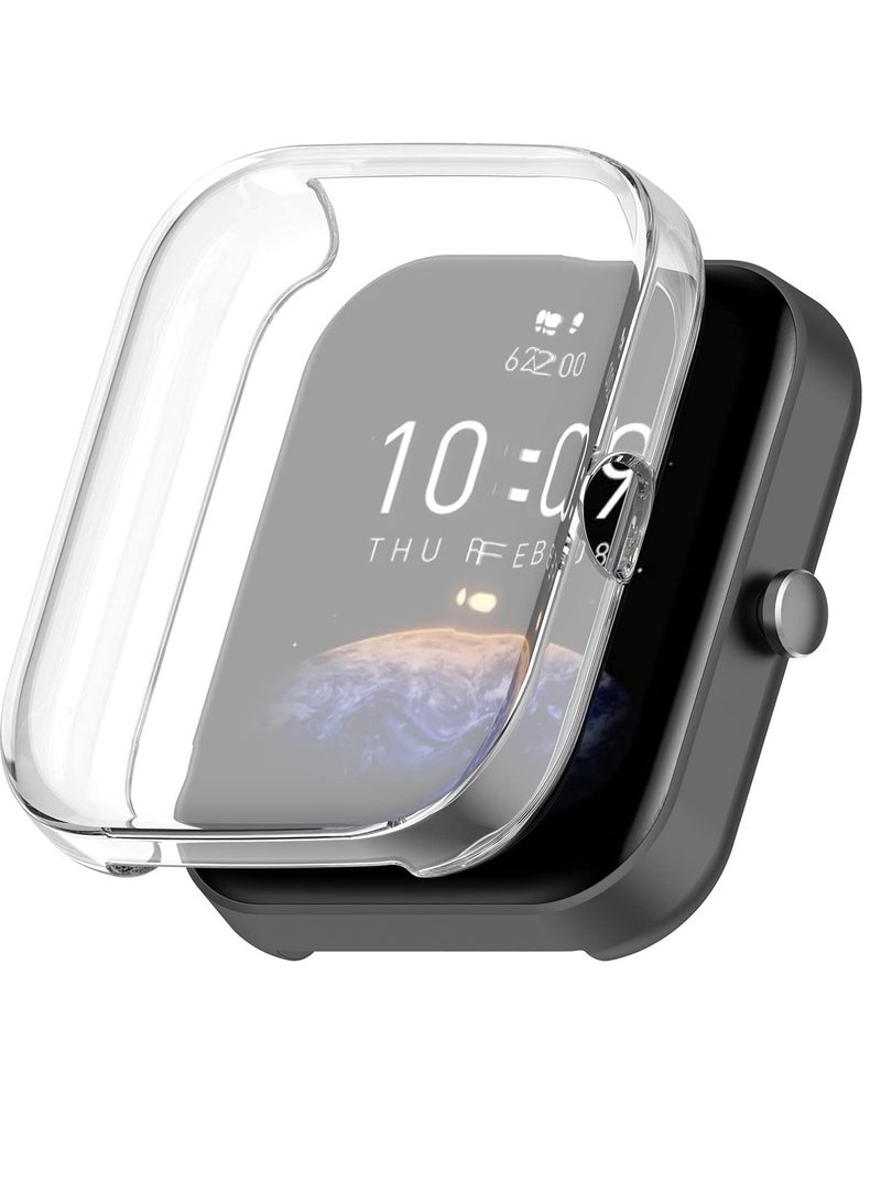 TPU Protective Cover For Bip 3 / Screen Protector Case For Amazfit SmartWatch Accessories Protection Shell (Clear) - Image 1