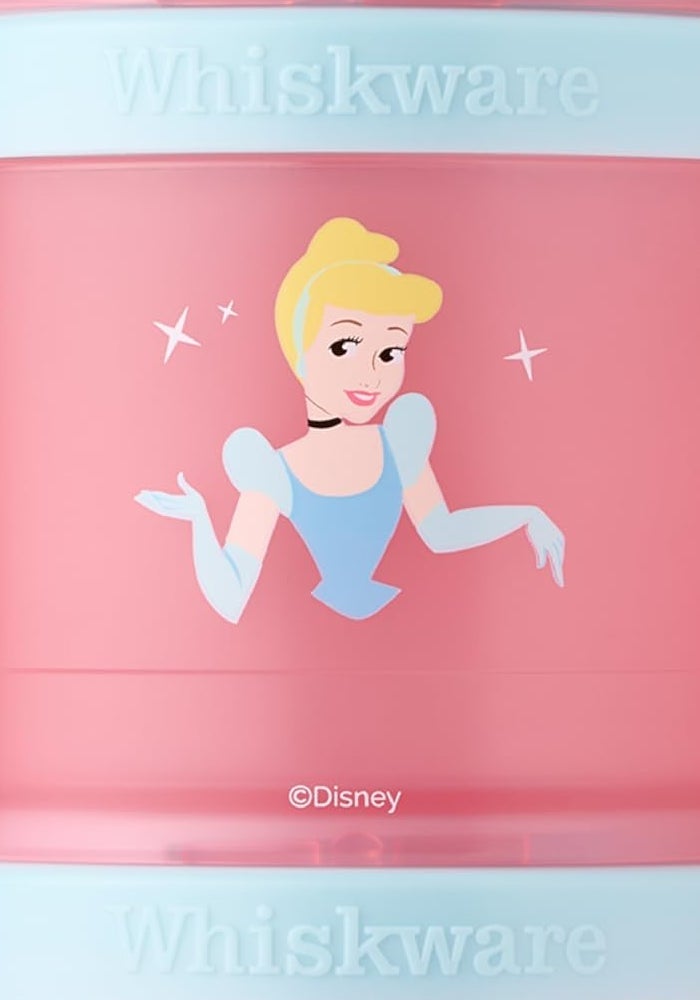 Whiskware Disney Princess Cinderella, Stackable Snack Containers for Kids, 3 Stackable Snack Cups for School or Travel, Backpack and Cupholder Friendly, Glass Slipper - Image 1