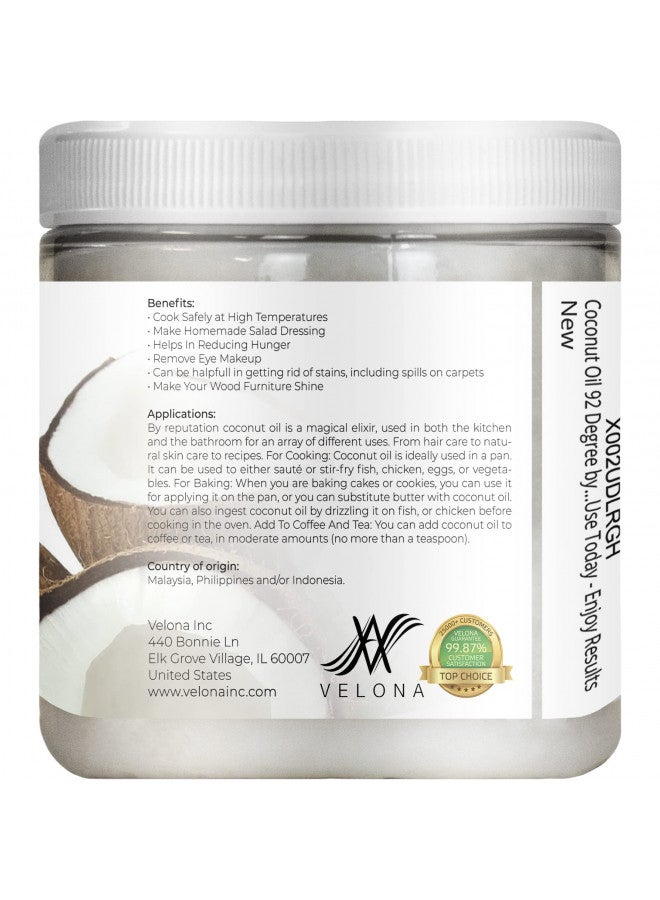 velona velona Coconut Oil 92 Degree 8 fl oz | 100% Pure and Natural Carrier Oil | in jar | Refined, Cold pressed | Skin, Face, Body, Hair Care | Use Today - Enjoy Results - Image 3