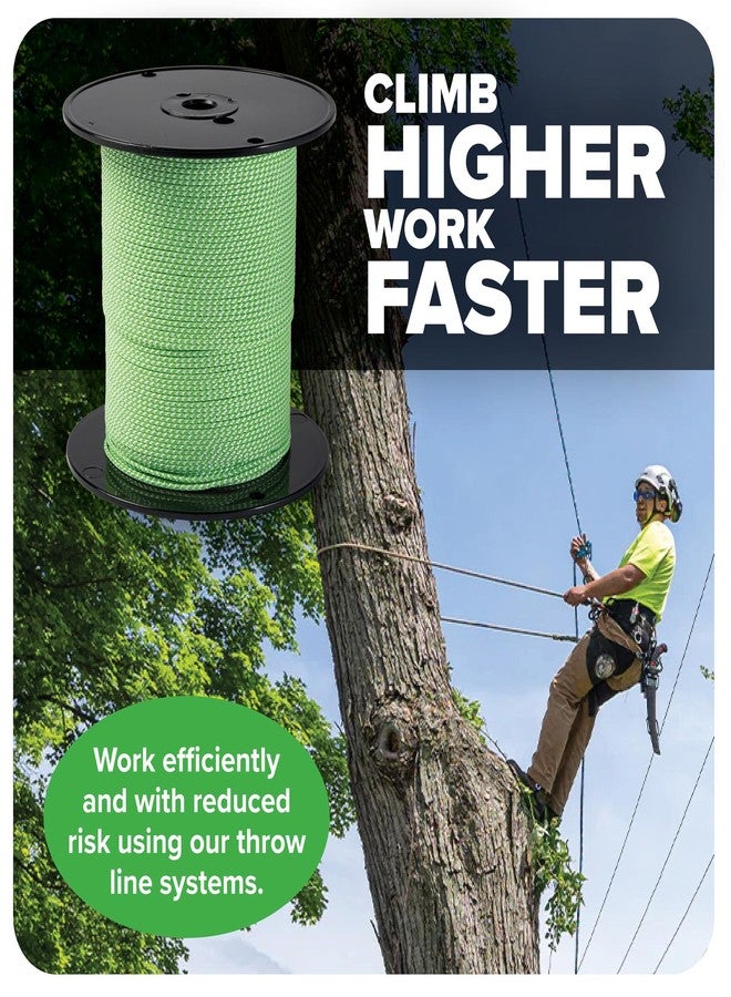 Jameson Poly/Dyneema® Throw Line, 2.5mm x 180 ft, High Strength 450 lbs, Neon Green & White, Compatible with Tru Shot Launcher - Ideal for Arborist & Tree Care - Image 3