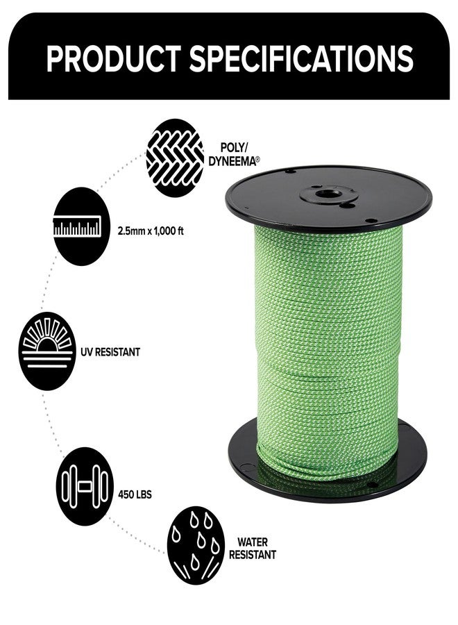 Jameson Poly/Dyneema® Throw Line, 2.5mm x 180 ft, High Strength 450 lbs, Neon Green & White, Compatible with Tru Shot Launcher - Ideal for Arborist & Tree Care - Image 4