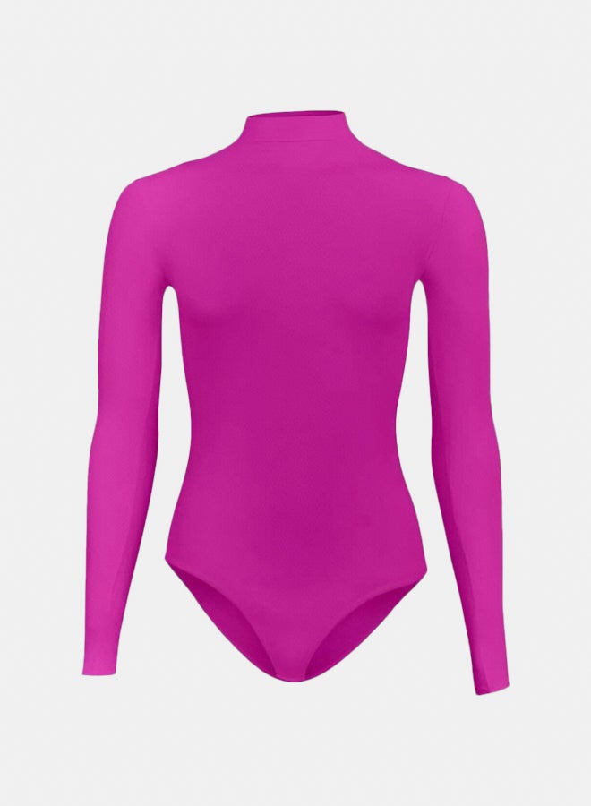 Silvy Lycra Wave High Long Sleeves High Neck Bodysuit Underwear For Women - Image 1