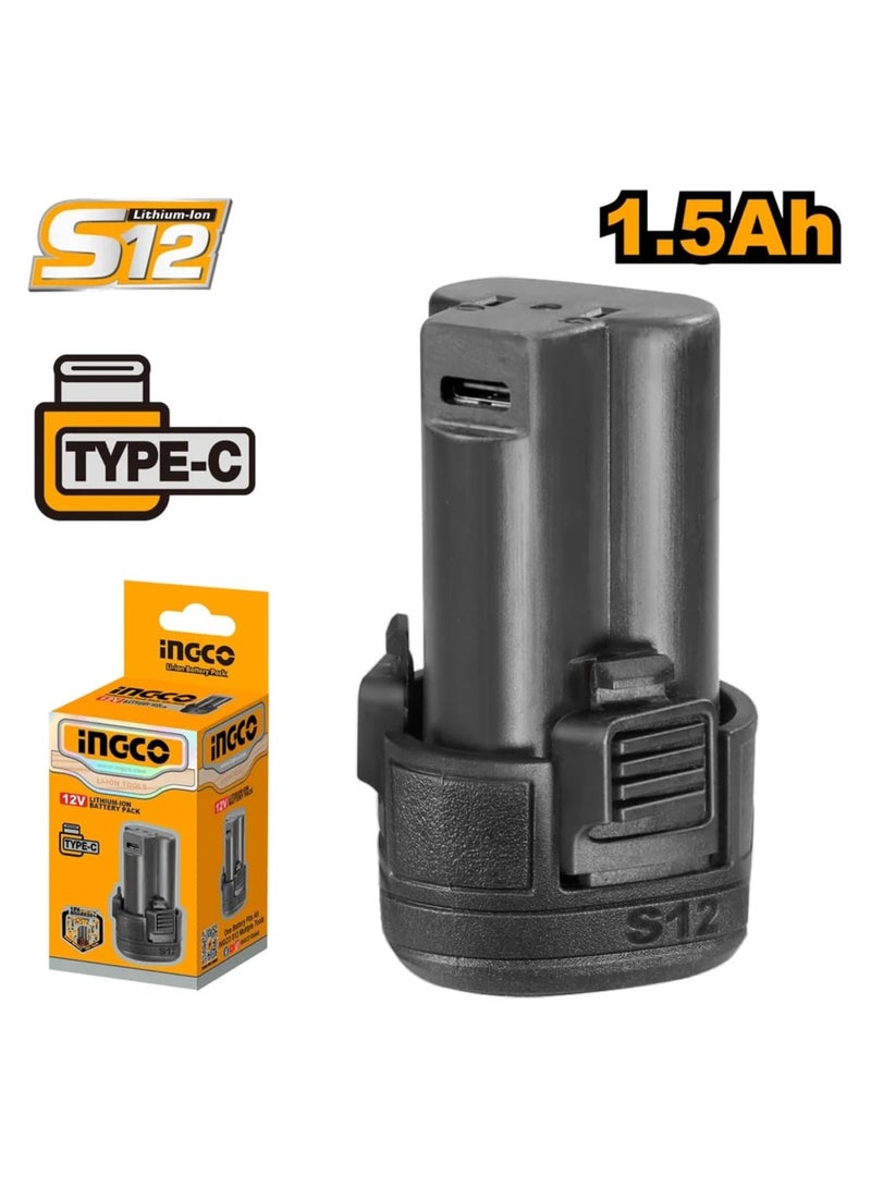إنجكو INGCO FBLI12153 12V 1.5Ah بطارية ليثيوم أيون حزمة حل طاقة متعدد الاستخدامات خفيف الوزن ومريح مثالي للاستخدام المنزلي والمشروعات الاحترافية  - Image 2