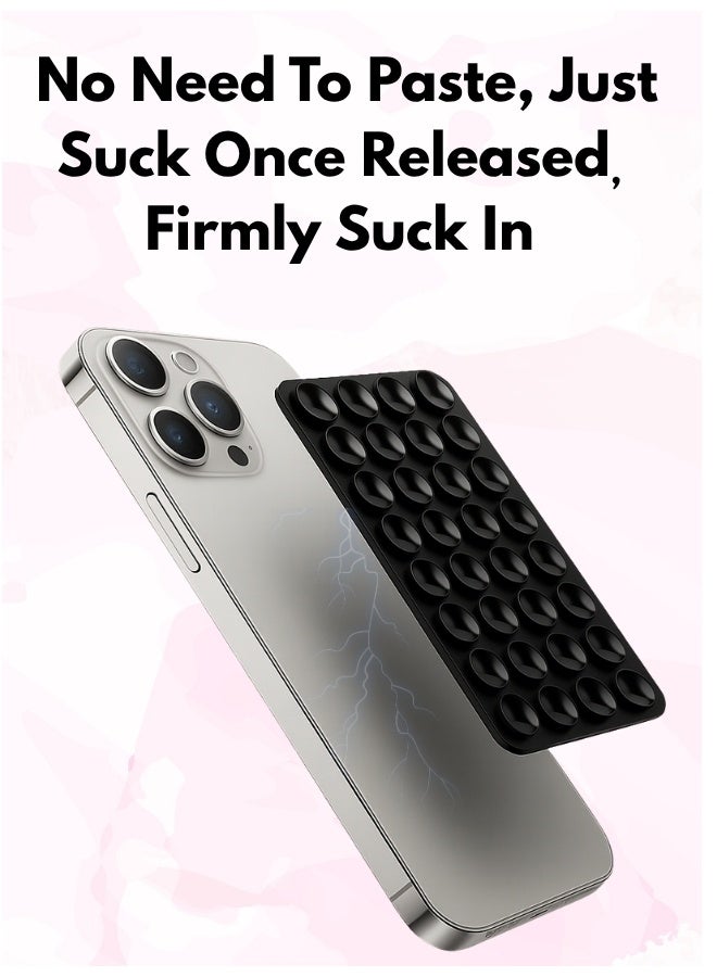 Silicone Suction Phone Holder with Adhesive Pads Heat Resistant No Residue Strong Grip for Mirror Gym Tiles and Streaming - Image 3