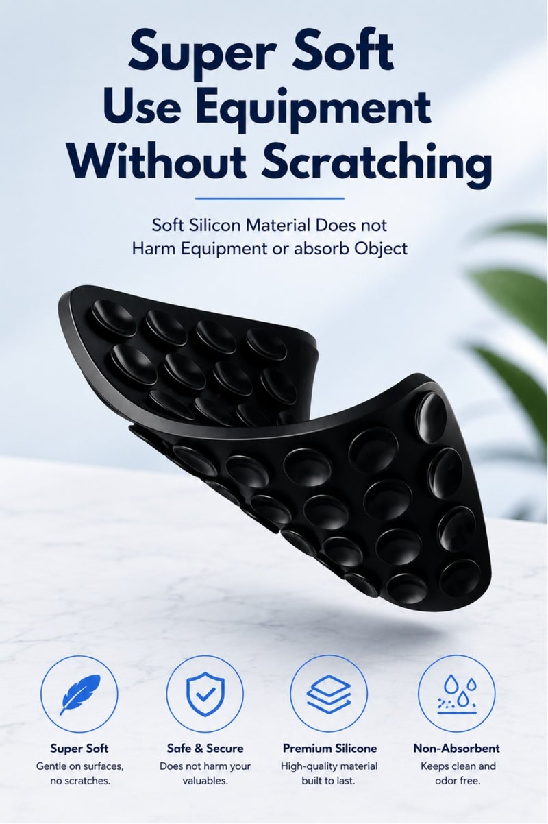Silicone Suction Phone Holder with Adhesive Pads Heat Resistant No Residue Strong Grip for Mirror Gym Tiles and Streaming - Image 5