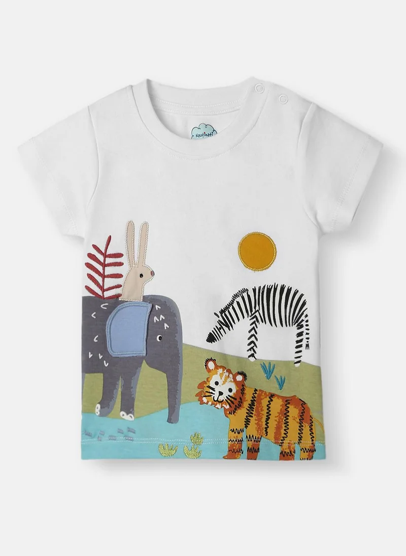 Nautinati  Nautinati Boys’ Animal Print T-shirt with Shorts | Tee and Shorts Set for 0-2 Years | Infants’ Clothing Set for Men | Best Price UAE