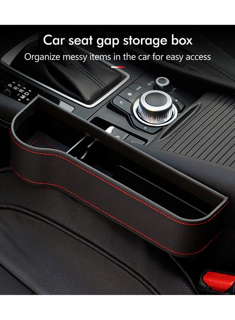 AZEC منظم مقعد السيارة AZEC 2 قطعة صندوق تخزين فراغ المقعد الأمامي منظم السيارة جيب جانبي مع حامل أكواب زوج 2 عبوة للهواتف المحمولة المفاتيح البطاقات - Image 3