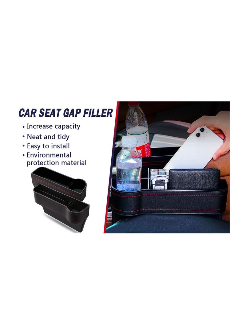 AZEC منظم مقعد السيارة AZEC 2 قطعة صندوق تخزين فراغ المقعد الأمامي منظم السيارة جيب جانبي مع حامل أكواب زوج 2 عبوة للهواتف المحمولة المفاتيح البطاقات - Image 1