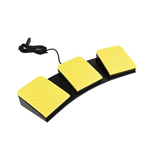 OLLGEN USB Foot Pedal for PC Gaming,Optical Control Foot Switch,Computer Map Mouse Keyboard Hotkey Combination Key Keypress Simulator Program Page Turner Transcription HID (Triple Pedal) - Image 1