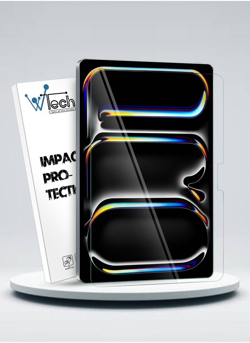 Wtech - Apple iPad Pro 11 5G 2024 5th Generation - 11 Inch Tempered Glass 9H Ultra HD Screen Protector (TSG9CN) - Clear - Image 1