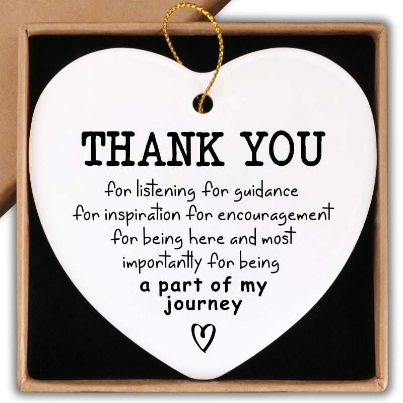 Piuzmnsiy Thank You Gift for Women Friend Ornament Keepsake Sign Heart Plaque Thank You Being a Part of My Journey Appreciation Gifts for Women Men Coworker Boss Friend - Image 1