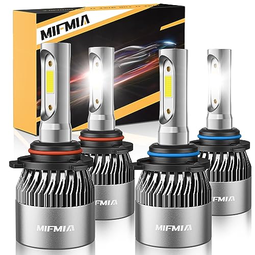 MIFMIA 𝟫𝟢𝟢𝟧 𝟫𝟢𝟢𝟨 Bulbs Combo 6500K White 800% Brightness 40000LM, Non-Polarity Plug and Play with Fan, IP68 Waterproof Off-Road Lights, Pack of 4 - Image 1