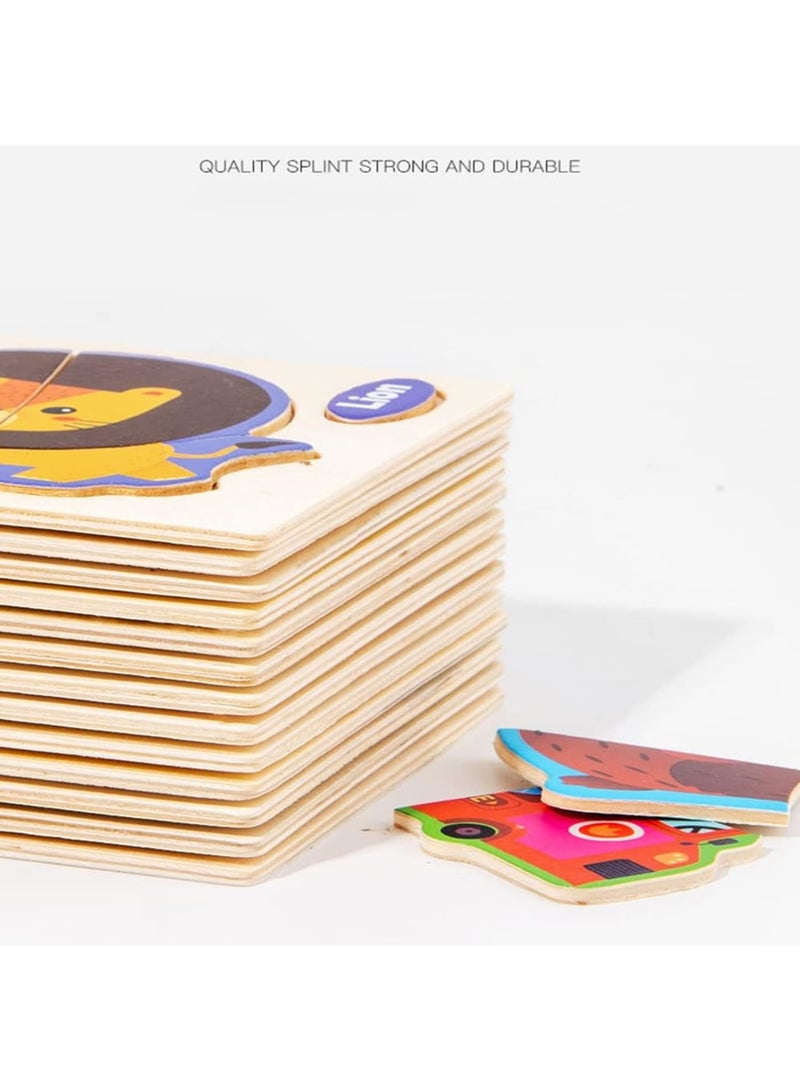 SOLARAE Animal Puzzles, Toddlers Children Ocean Animal Traffic Dinosaur Puzzle Toy Cartoon Puzzle Learning Educational Toys Intelligence Puzzles for Baby Kids (A-Cow) - Image 2