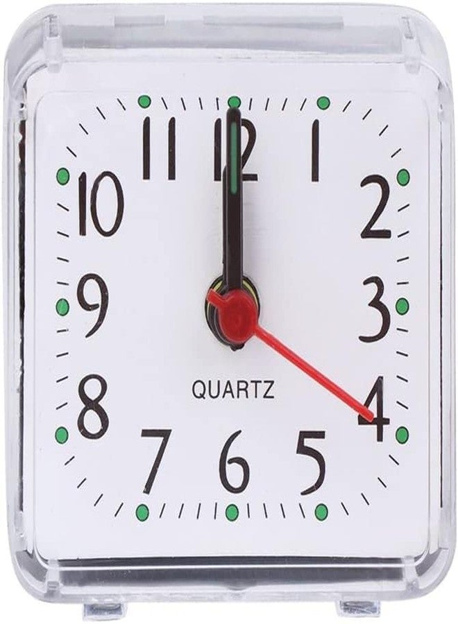 WinldMonmo Transparent Mini Square Alarm Clock, Silent, Digital, for Desk, Table, Bedroom, Large Display for Elderly, Home Decor - Image 1