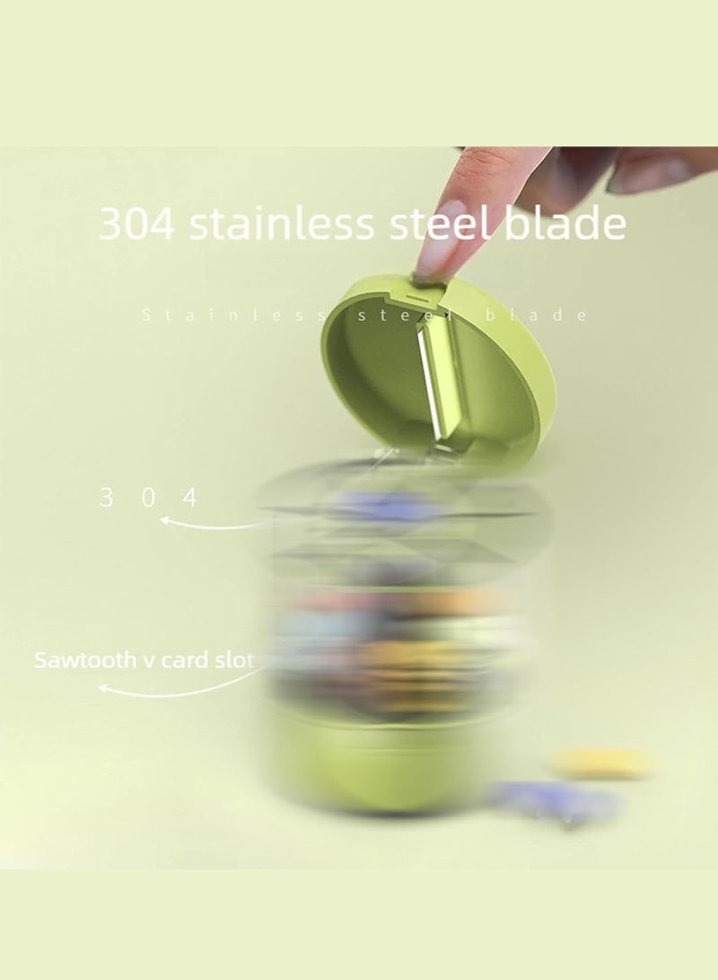 لبونير زجاجة كبيرة لتنظيم المكملات الغذائية الأسبوعية، تتسع لكمية كبيرة من الفيتامينات لمدة أسبوع واحد، مزودة بفتحات واسعة ومصممة لمنع الاختلاط، سهلة الاستخدام، مزودة بقاطع أدوية، لون أخضر - Image 5