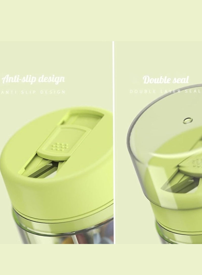 لبونير زجاجة كبيرة لتنظيم المكملات الغذائية الأسبوعية، تتسع لكمية كبيرة من الفيتامينات لمدة أسبوع واحد، مزودة بفتحات واسعة ومصممة لمنع الاختلاط، سهلة الاستخدام، مزودة بقاطع أدوية، لون أخضر - Image 4