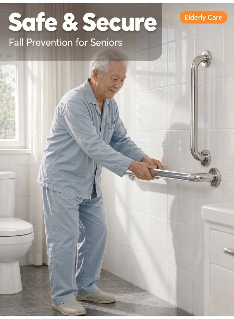 FENLIYA 304 Stainless Steel Bathroom Safety Grab Bar – Anti-Slip Wall-Mounted Handrail for Elderly, Disabled & Pregnant Women, Dual-Purpose Towel Bar & Shower Support, Easy 6-Step Installation with Expansion Screws - Image 5