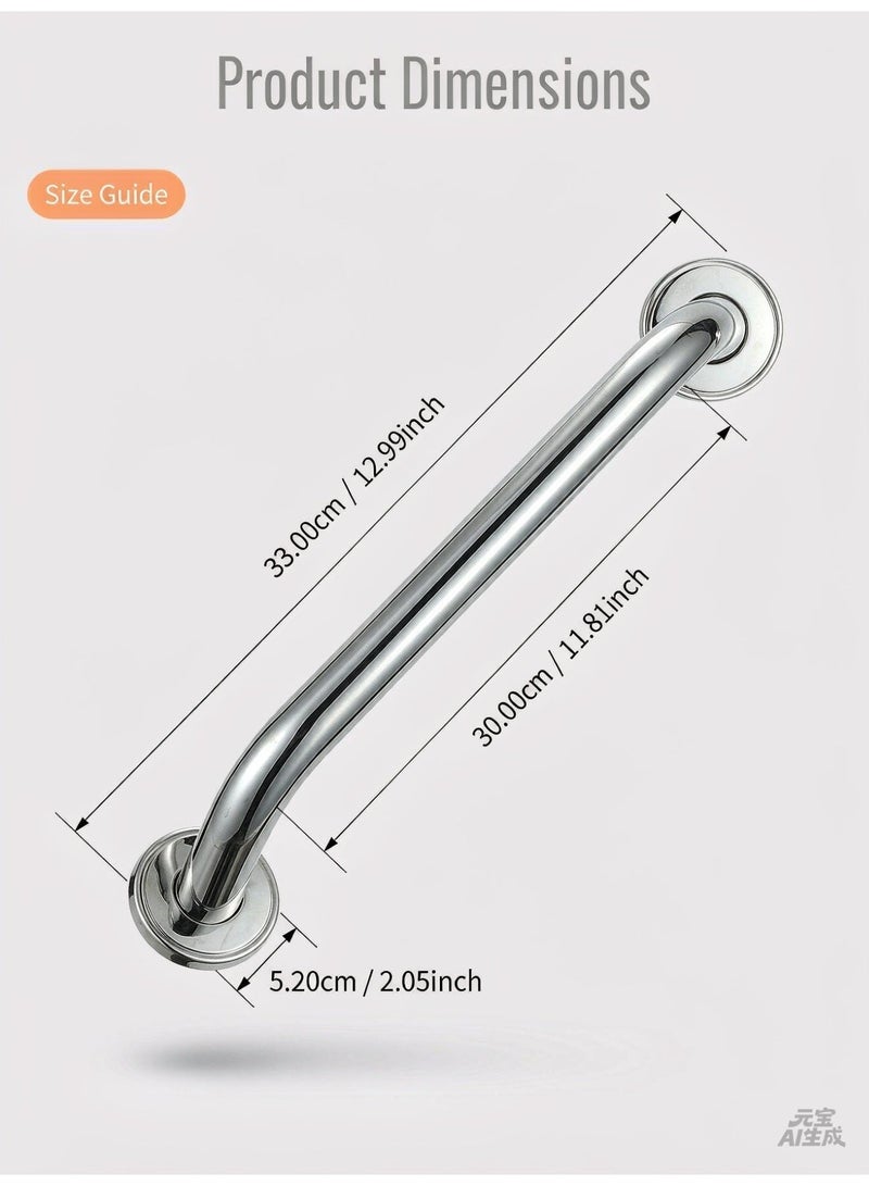 FENLIYA 304 Stainless Steel Bathroom Safety Grab Bar – Anti-Slip Wall-Mounted Handrail for Elderly, Disabled & Pregnant Women, Dual-Purpose Towel Bar & Shower Support, Easy 6-Step Installation with Expansion Screws - Image 4