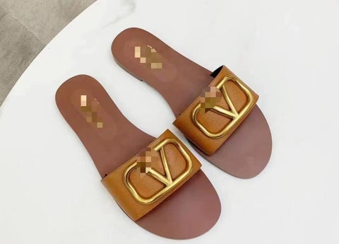 2023 autumn new foreign trade flat buckle women's sandals fashionable all-match lychee pattern slippers for women