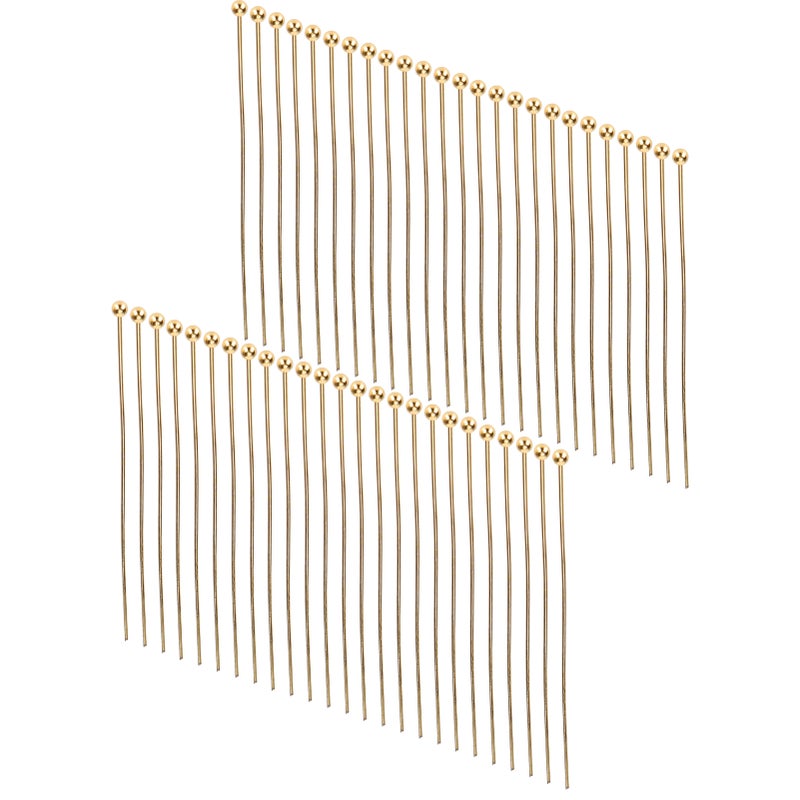 50pcs Ball Head Pins Jewelry Pendant DIY Craft Bead Making Parts Accessory SuppliesGold 45mm / 1.77in - Image 5