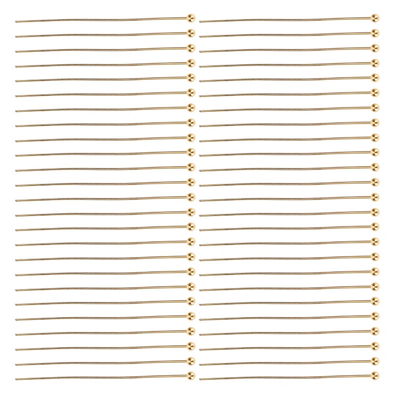 50pcs Ball Head Pins Jewelry Pendant DIY Craft Bead Making Parts Accessory SuppliesGold 45mm / 1.77in - Image 2