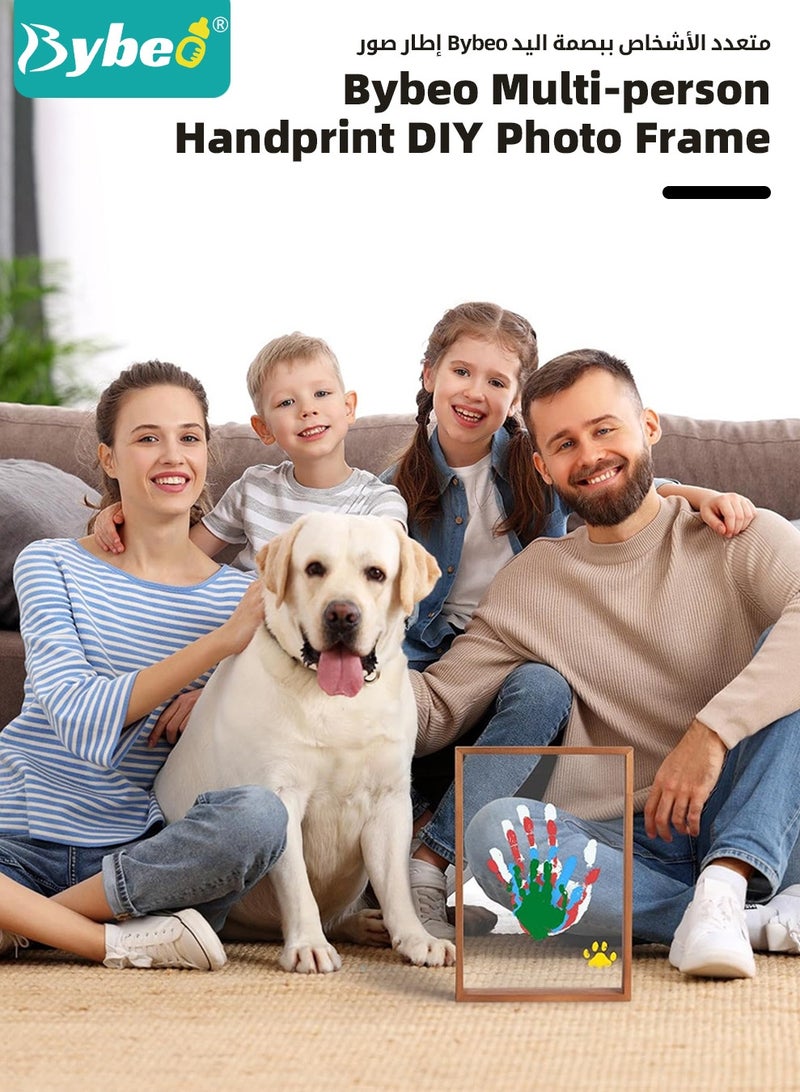 Bybeo Family Handprint Kit, DIY Handmade Keepsake Frame, Baby Hand & Footprint Frame, Memorial Baby Photo Frame, Cherished Wooden Keepsake, Transparent 4 Sheets - Image 3