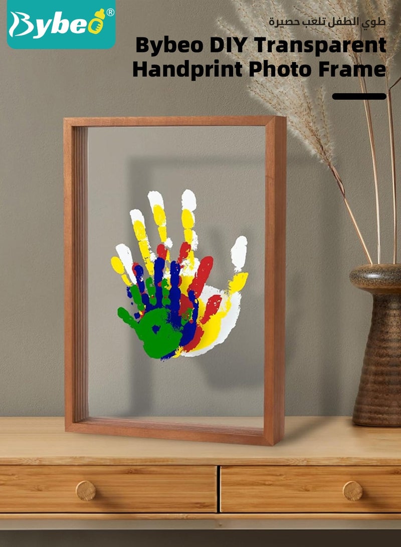 Bybeo Family Handprint Kit, DIY Handmade Keepsake Frame, Baby Hand & Footprint Frame, Memorial Baby Photo Frame, Cherished Wooden Keepsake, Transparent 4 Sheets - Image 2
