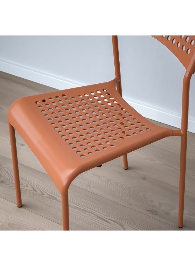 حدد المحور طقم كراسي طعام من 4 قطع، قابلة للتكديس، خفيفة الوزن، سعة 110 كجم، مصنوعة من الفولاذ/البلاستيك، لون أحمر-بني - Image 5