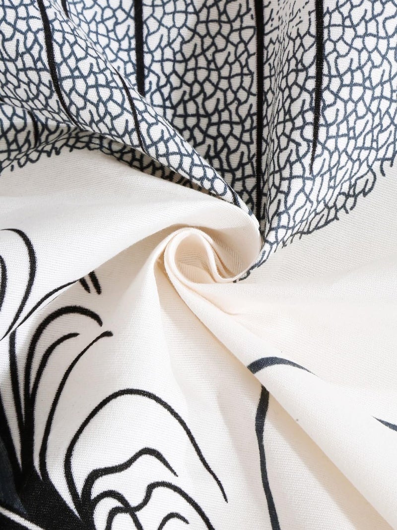 Fashion String 144 TC Microfibre Leaf Print Single Bedsheet with 1 Pillow Cover - Image 5