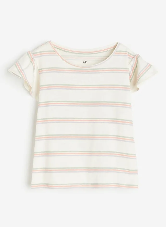H&M Kids Flutter-Sleeved Printed Top