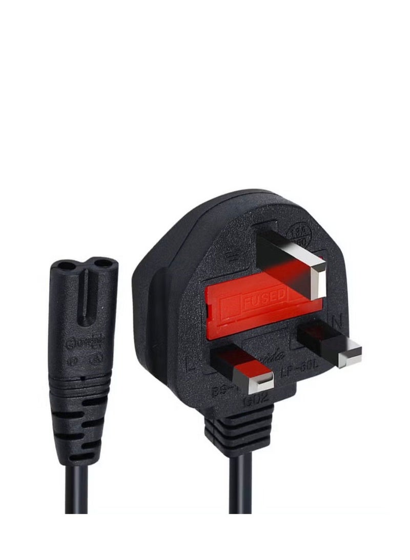 كايان كابل طاقة أصلي 3 دبوس UK لجهاز PlayStation PS5 PS4 PS3 سلك IEC C7 شكل 8 مع صمام حماية - Image 2