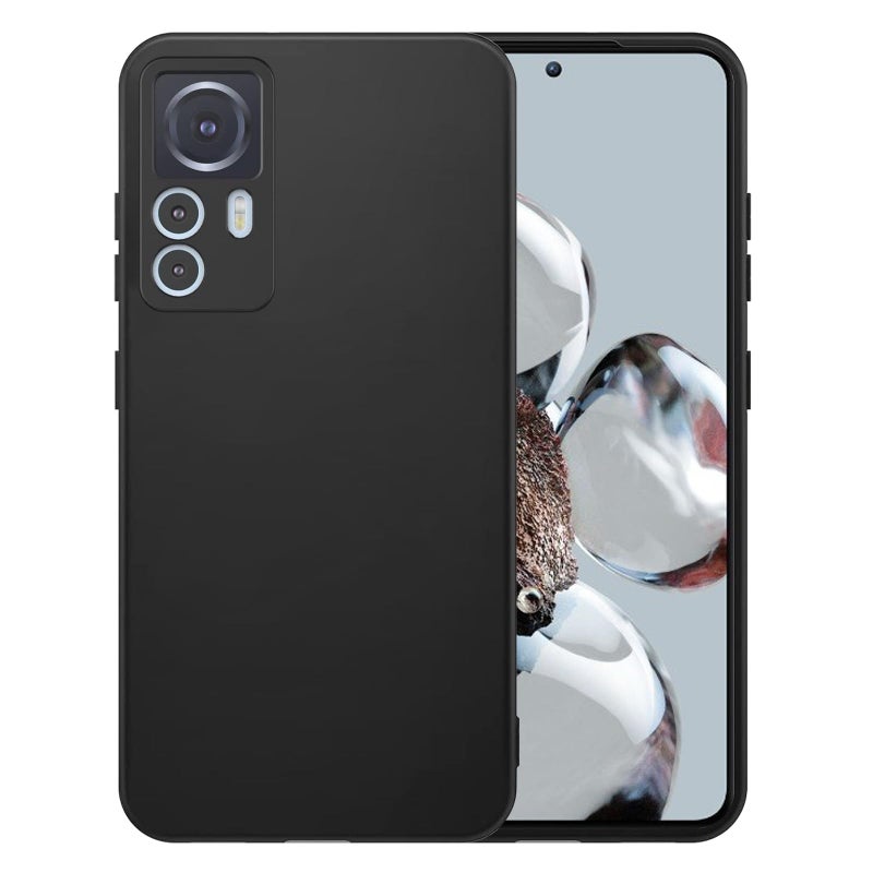 Maykela Silicone Cover Case Cover for Xiaomi 12T Thin with Camera Protection Soft Interior Slim Fit Flexible Phone Case for Xiaomi 12TBlack