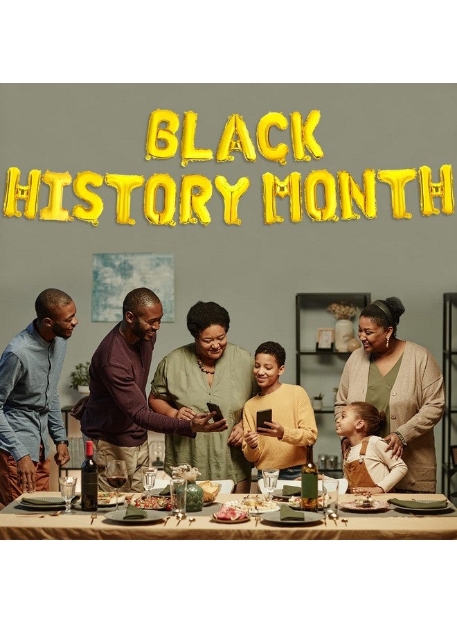 EVERMARKET “BLACK HISTORY MONTH” Balloons Banner,18in Gold Foil Balloon Banner African American Black Freedom Day Independence Day Party Banners Juneteenth Day Festival Holiday Party Supplies Decorations - Image 4