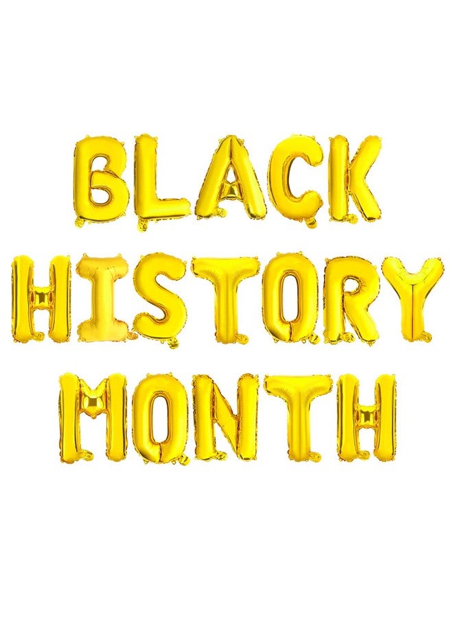 EVERMARKET “BLACK HISTORY MONTH” Balloons Banner,18in Gold Foil Balloon Banner African American Black Freedom Day Independence Day Party Banners Juneteenth Day Festival Holiday Party Supplies Decorations - Image 1