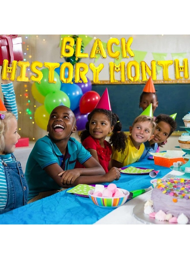 EVERMARKET “BLACK HISTORY MONTH” Balloons Banner,18in Gold Foil Balloon Banner African American Black Freedom Day Independence Day Party Banners Juneteenth Day Festival Holiday Party Supplies Decorations - Image 3