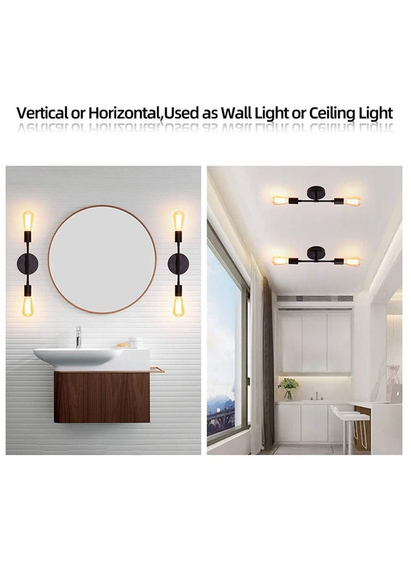 Exlene 1 piece Vintage LED Wall Lamp E27 Bedroom Wall Light Bathroom Mirror Wall Light Vanity Fixture Ceiling Light, without bulbs  - Image 4