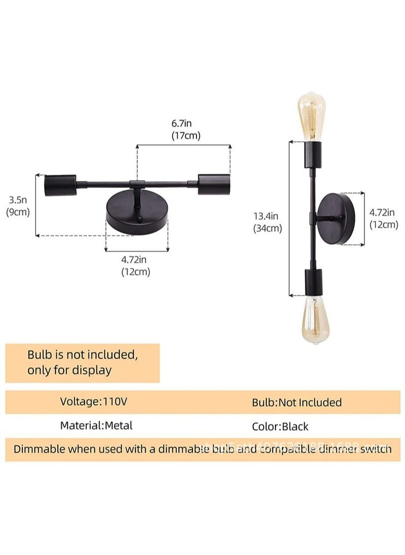 Exlene 1 piece Vintage LED Wall Lamp E27 Bedroom Wall Light Bathroom Mirror Wall Light Vanity Fixture Ceiling Light, without bulbs  - Image 3