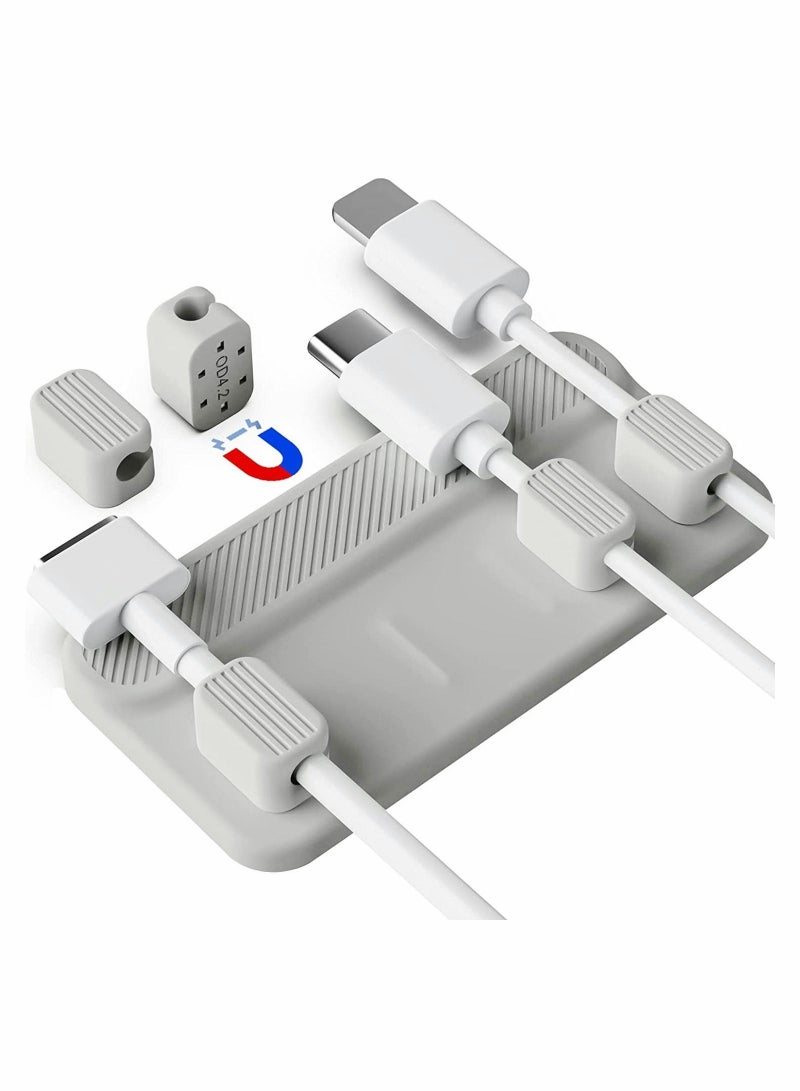 Y&D Cable Management Magnetic Holder Desktop Multipurpose Cord Keeper 5 Clips for Lightning Cables, USB C Micro Sticks to Wood, Marble, Metal, Glass  - Image 1