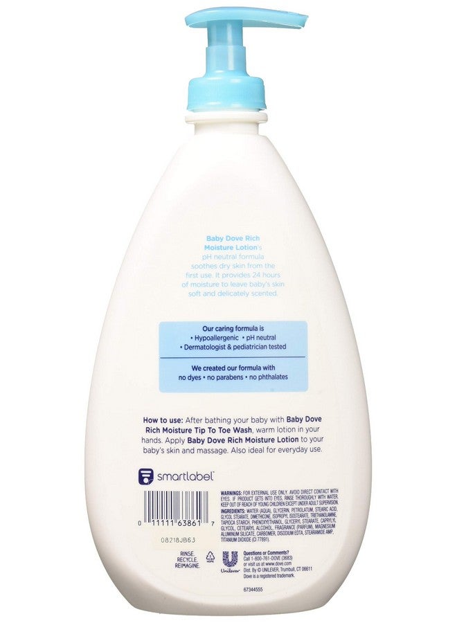 Dove لوشن الوجه والجسم من بيبي دوف بتركيبة غنية بالترطيب، 20 أونصة سائلة (عبوة من 4) - Image 2