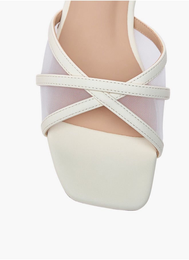 Flora Bella By Shoexpress Mesh Detail Slip-On Cross Strap Sandals  - Image 4