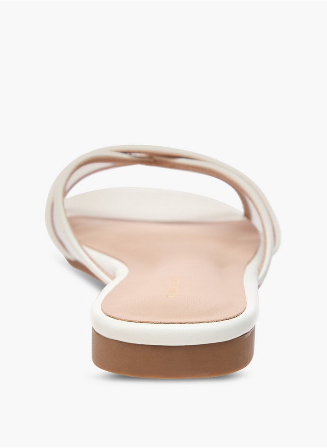 Flora Bella By Shoexpress Mesh Detail Slip-On Cross Strap Sandals  - Image 5