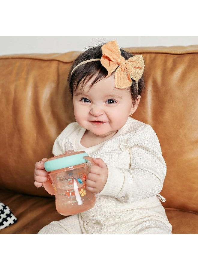 The First Years - Soft Spout Sippy Cup - Toddler Trainer Cup for 6+ Months -with Handles and Leak Proof Lid - 7 Oz - Floral Ladybug Print - 2 Count - Image 3