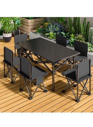 One 120cm Table + Six Chairs