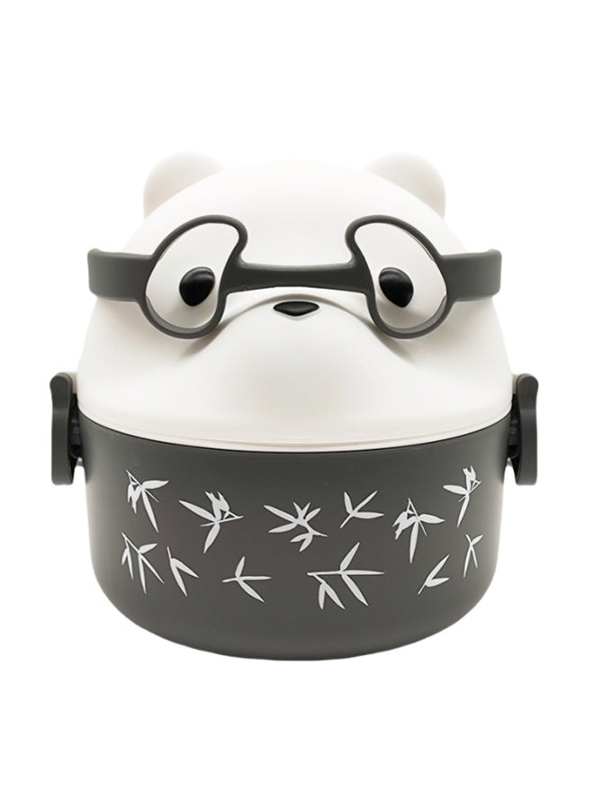 Noon East Bento Lunch Box, Reusable, Leakproof Food Container for School, work or Camping - Black and White Cartoon Bear  - Image 1